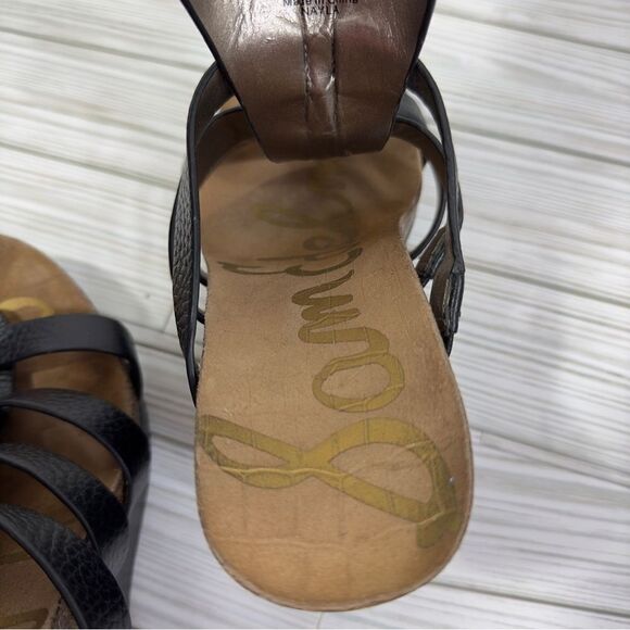 SAM EDELMAN NAYLA LEATHER WEDGES SANDAL 9.5 - Picture 14 of 16